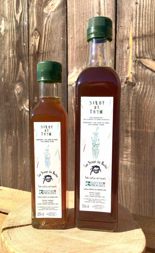 Sirop bio de thym sauvage - Fabrication artisanale française